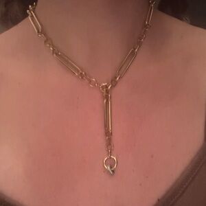 Priceless Bijou Gold Paper Clip Necklace